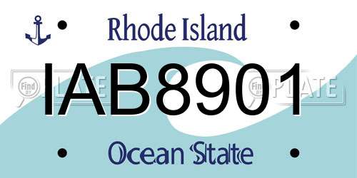 IAB8901 Rhode Island License Plate