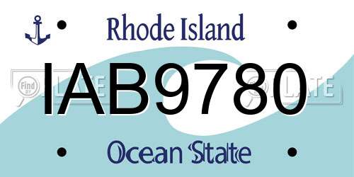 IAB9780 Rhode Island License Plate