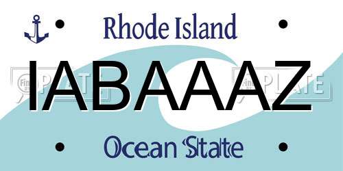 IABAAAZ Rhode Island License Plate