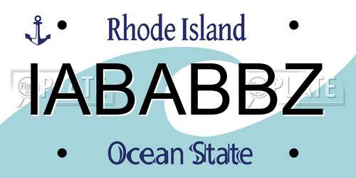 IABABBZ Rhode Island License Plate