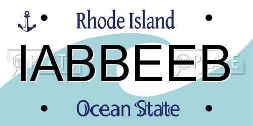 IABBEEB Rhode Island License Plate