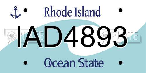 IAD4893 Rhode Island License Plate