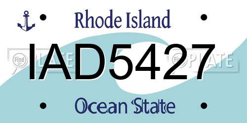 IAD5427 Rhode Island License Plate