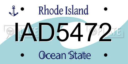 IAD5472 Rhode Island License Plate
