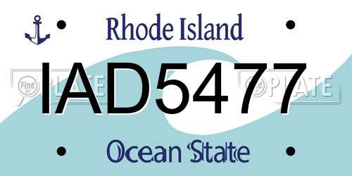 IAD5477 Rhode Island License Plate