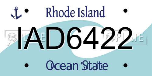 IAD6422 Rhode Island License Plate
