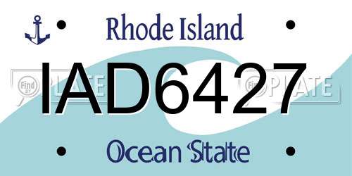 IAD6427 Rhode Island License Plate