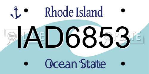 IAD6853 Rhode Island License Plate