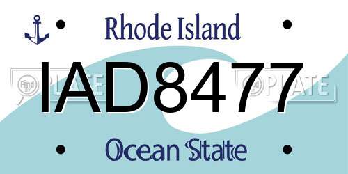 IAD8477 Rhode Island License Plate