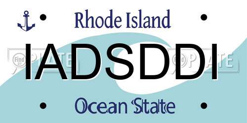 IADSDDI Rhode Island License Plate