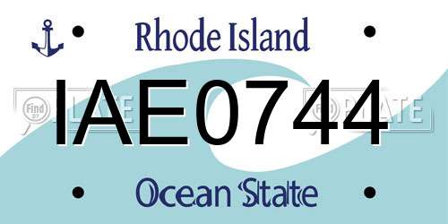 IAE0744 Rhode Island License Plate