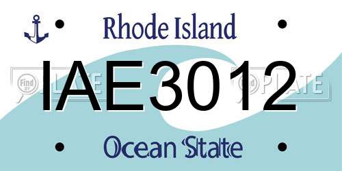 IAE3012 Rhode Island License Plate