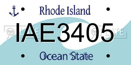IAE3405 Rhode Island License Plate