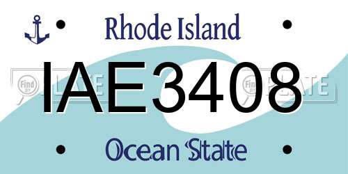 IAE3408 Rhode Island License Plate