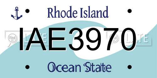 IAE3970 Rhode Island License Plate