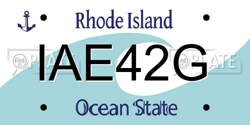 IAE42G Rhode Island License Plate