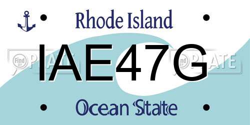 IAE47G Rhode Island License Plate