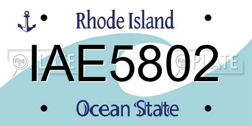 IAE5802 Rhode Island License Plate