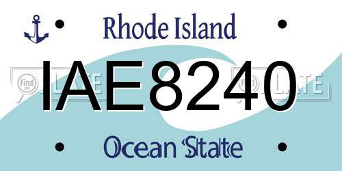 IAE8240 Rhode Island License Plate