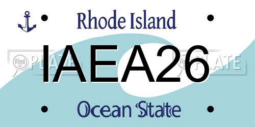 IAEA26 Rhode Island License Plate
