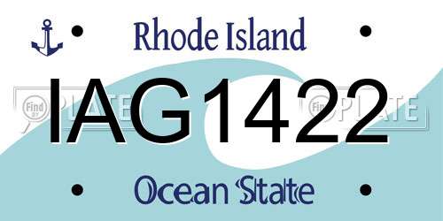 IAG1422 Rhode Island License Plate