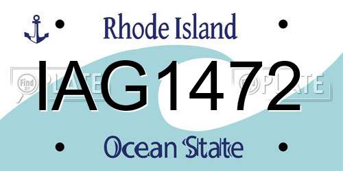 IAG1472 Rhode Island License Plate