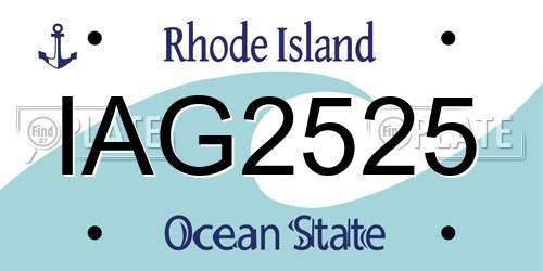IAG2525 Rhode Island License Plate