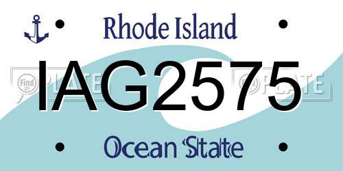 IAG2575 Rhode Island License Plate