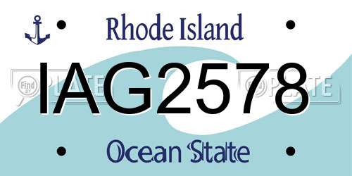 IAG2578 Rhode Island License Plate