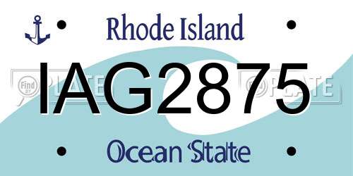 IAG2875 Rhode Island License Plate