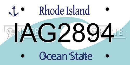 IAG2894 Rhode Island License Plate