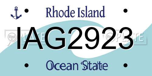 IAG2923 Rhode Island License Plate