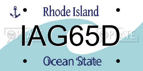 IAG65D Rhode Island License Plate