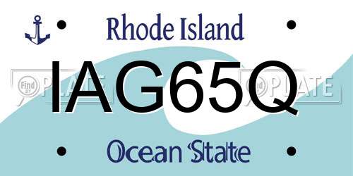 IAG65Q Rhode Island License Plate