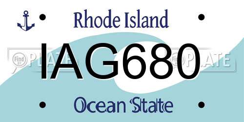 IAG680 Rhode Island License Plate