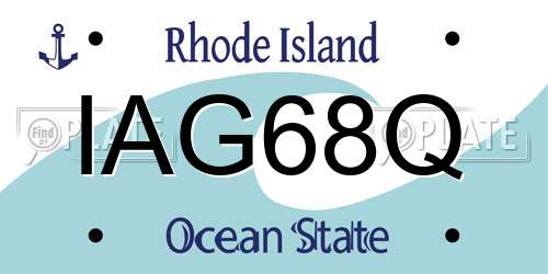 IAG68Q Rhode Island License Plate