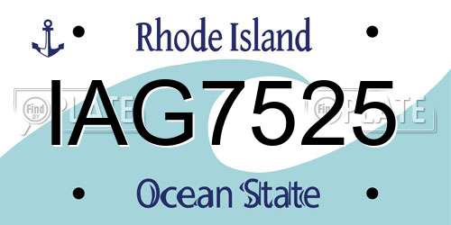 IAG7525 Rhode Island License Plate
