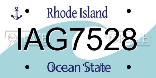 IAG7528 Rhode Island License Plate