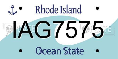 IAG7575 Rhode Island License Plate