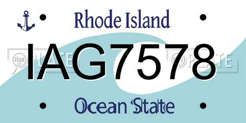 IAG7578 Rhode Island License Plate