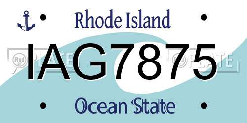 IAG7875 Rhode Island License Plate