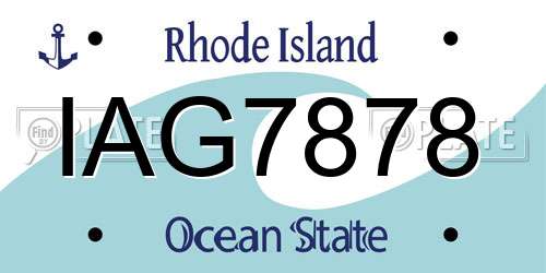 IAG7878 Rhode Island License Plate