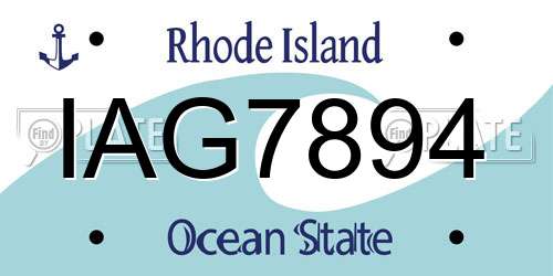IAG7894 Rhode Island License Plate