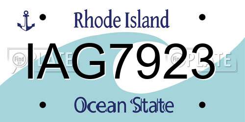 IAG7923 Rhode Island License Plate