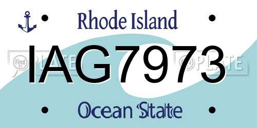 IAG7973 Rhode Island License Plate