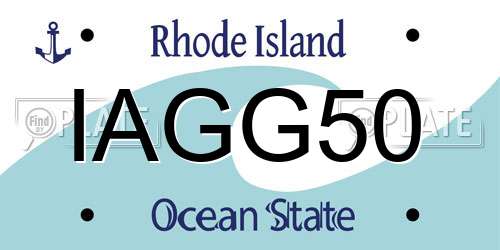 IAGG50 Rhode Island License Plate