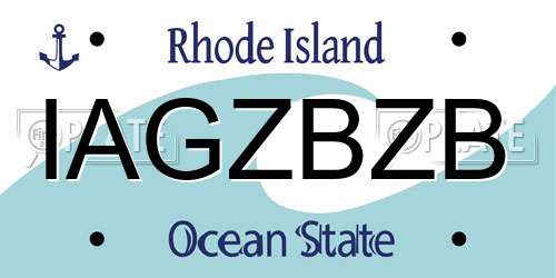 IAGZBZB Rhode Island License Plate