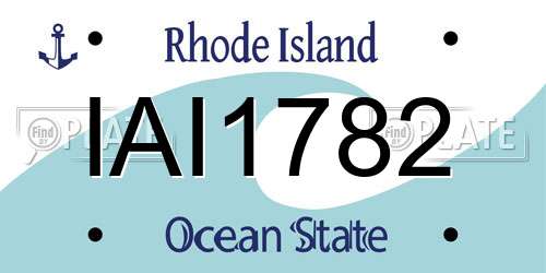 IAI1782 Rhode Island License Plate