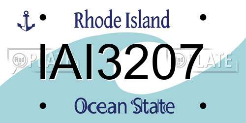 IAI3207 Rhode Island License Plate