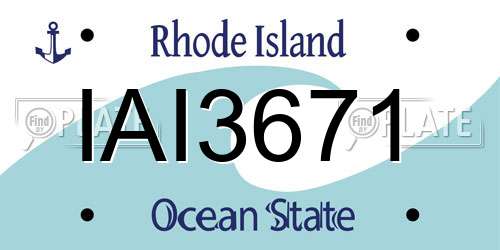 IAI3671 Rhode Island License Plate